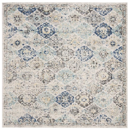 Safavieh 9 x 9 ft. Madison Power Loomed Square Area Rug Ivory & Aqua MAD611A-9SQ